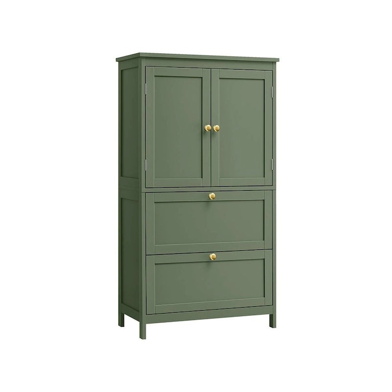 Meuble de rangement de salle de bain autoportant moderne et haut avec 2 tiroirs et étagère réglable - 11.8P x 23.6L x 43.3H