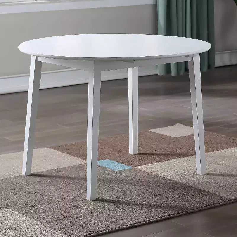 Drop Leaf Dining Table, White, Extendable, Space-Saving, CSA Certified, Seats 4