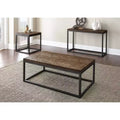 Square End Table with Acacia Herringbone Top & Vintage Nickel Metal Base, 24"