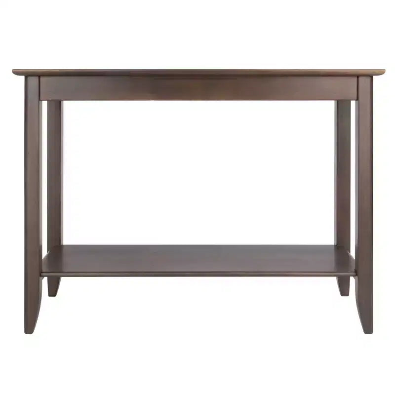 Console Hall Table, Oyster Gray, Entryway Furniture with Shelf, Wood Veneer Sofa Table