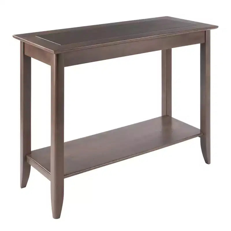 Console Hall Table, Oyster Gray, Entryway Furniture with Shelf, Wood Veneer Sofa Table