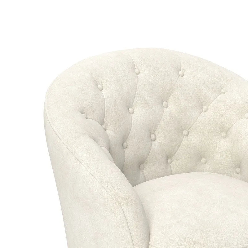 SEYNAR Fauteuil pivotant à 360 degrés en velours moderne avec dossier capitonné - Lot de 2