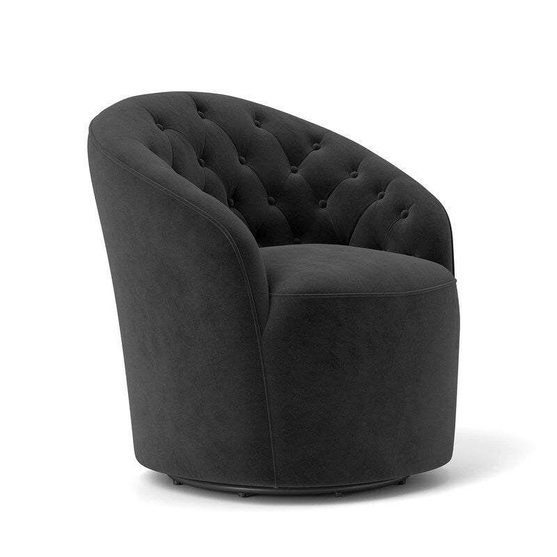 SEYNAR Fauteuil pivotant à 360 degrés en velours moderne avec dossier capitonné - Lot de 2