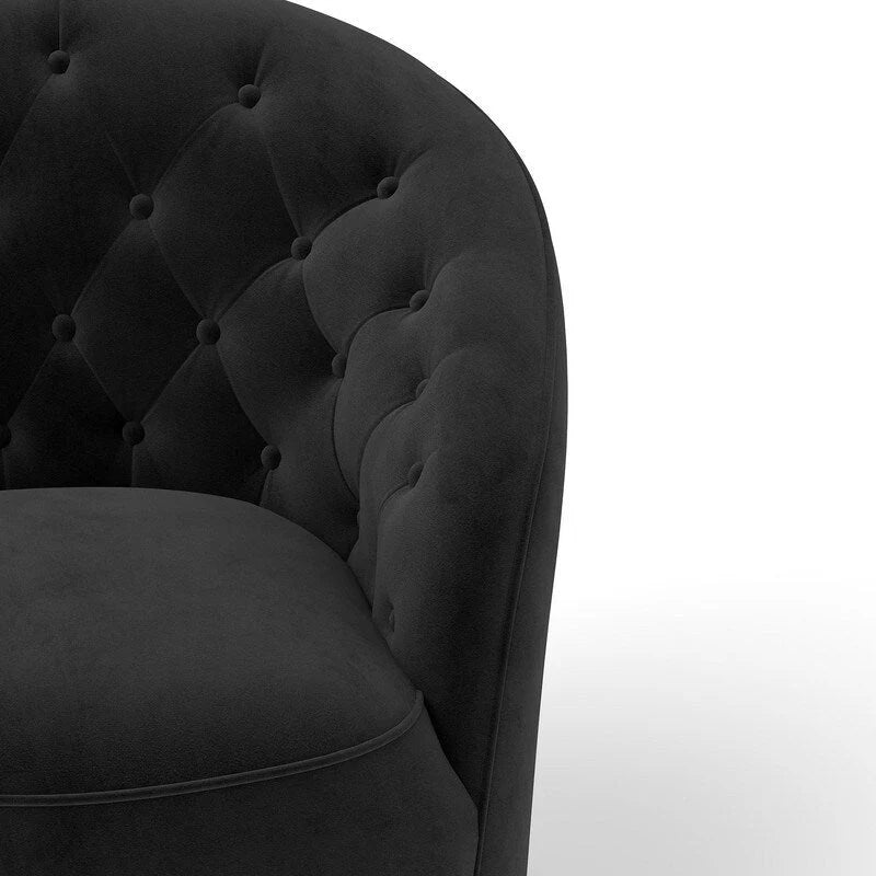 SEYNAR Fauteuil pivotant à 360 degrés en velours moderne avec dossier capitonné - Lot de 2