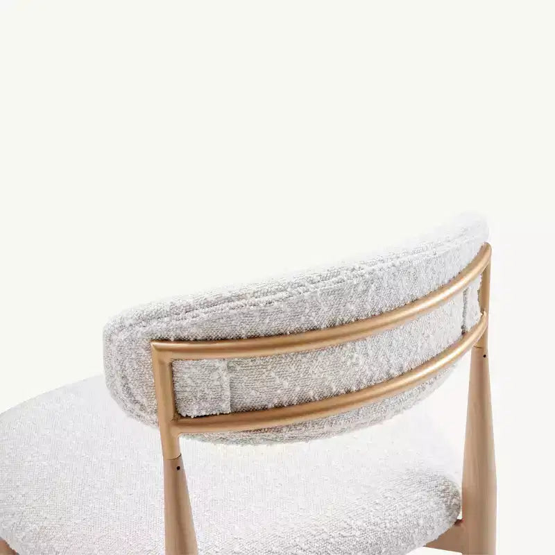 Lot de 4 tabourets de bar sans accoudoirs Boucle, avec pieds en métal imitation grain de bois pour cuisine, salon, restaurant, café - Morden Fort