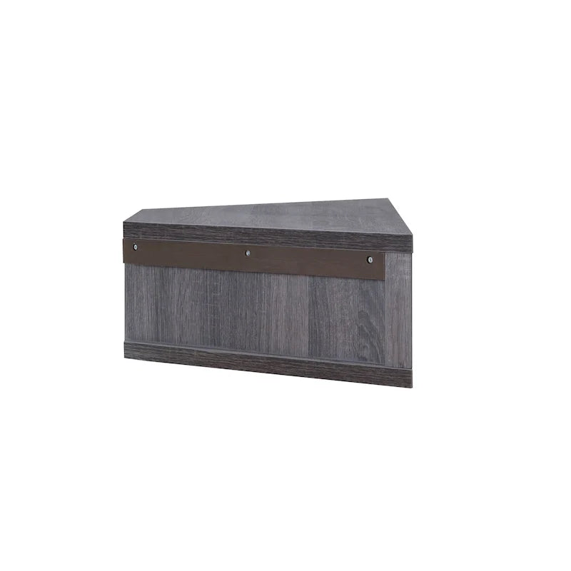 Meuble TV d'angle flottant 47", 3 étagères, style transitionnel, fixation murale peu encombrante