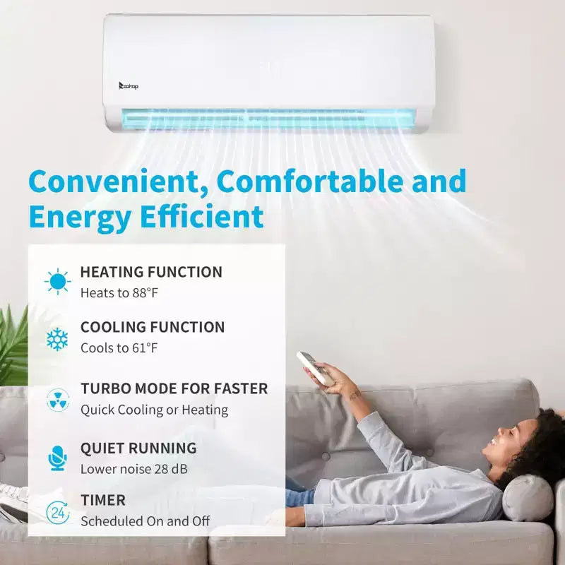 Climatiseur mini-split Karl Home 3 zones 28000 BTU 20 SEER2 avec pompe à chaleur (9K+9K+18K)