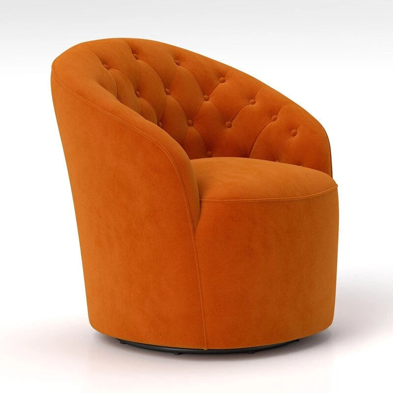 SEYNAR Fauteuil pivotant à 360 degrés en velours moderne avec dossier capitonné - Lot de 2