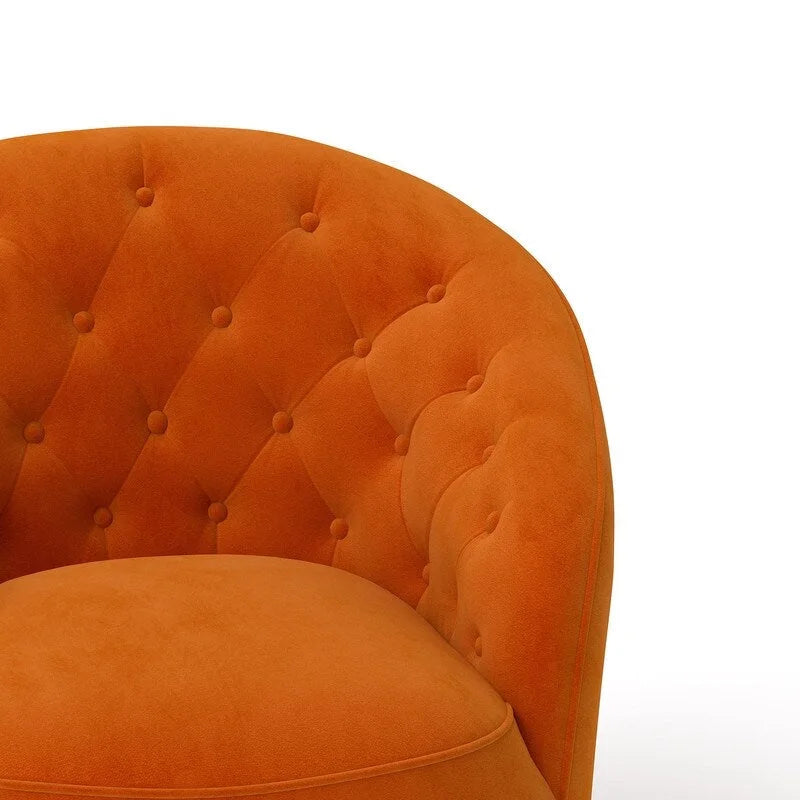 SEYNAR Fauteuil pivotant à 360 degrés en velours moderne avec dossier capitonné - Lot de 2