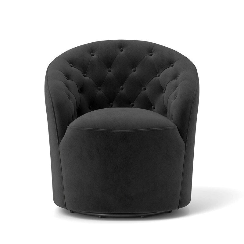 SEYNAR Fauteuil pivotant à 360 degrés en velours moderne avec dossier capitonné - Lot de 2