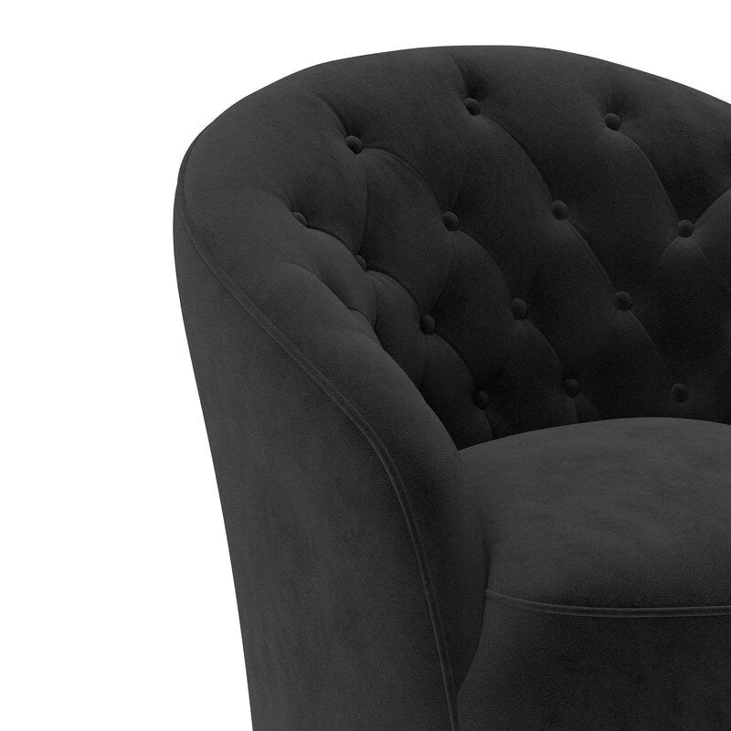 SEYNAR Fauteuil pivotant à 360 degrés en velours moderne avec dossier capitonné - Lot de 2