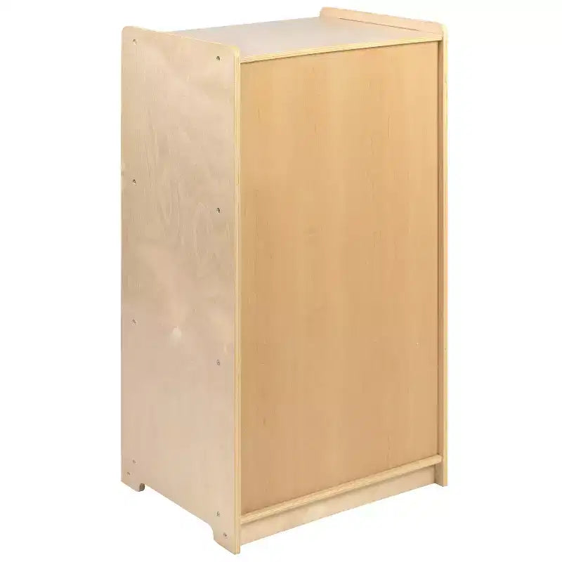 Wooden 3-Section School Classroom Storage Cabinet, Kid Friendly Design, 36"H, Natural
