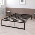 14" Metal Platform Bed Frame with 12" Memory Foam Pocket Spring Mattress in a Box (No Box Spring Required)