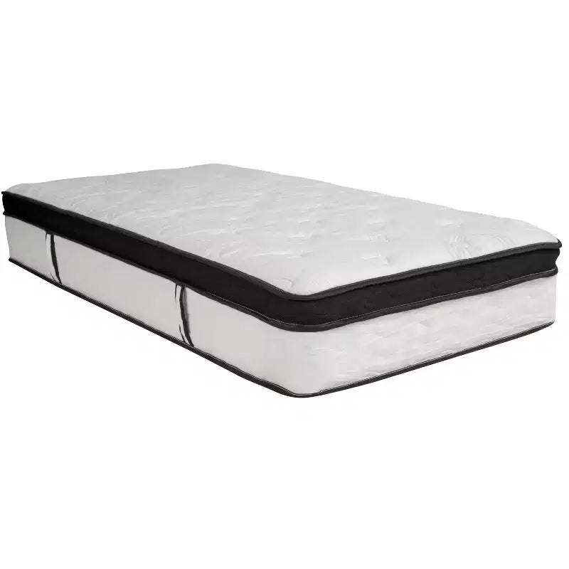 14" Metal Platform Bed Frame with 12" Memory Foam Pocket Spring Mattress in a Box (No Box Spring Required)