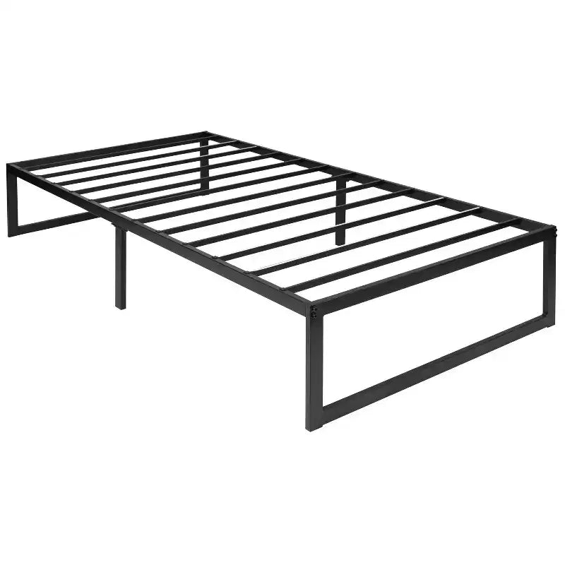 14" Metal Platform Bed Frame with 12" Memory Foam Pocket Spring Mattress in a Box (No Box Spring Required)