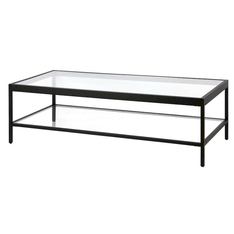 Table basse Alexis en métal et verre