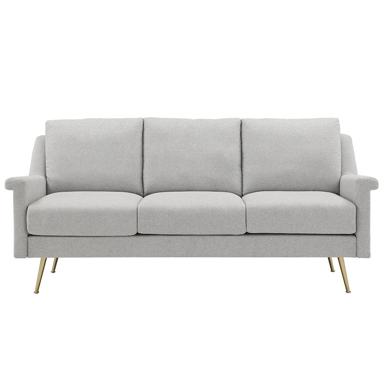 Canapé Cade en tissu gris avec pieds en métal doré par iNSPIRE Q Modern