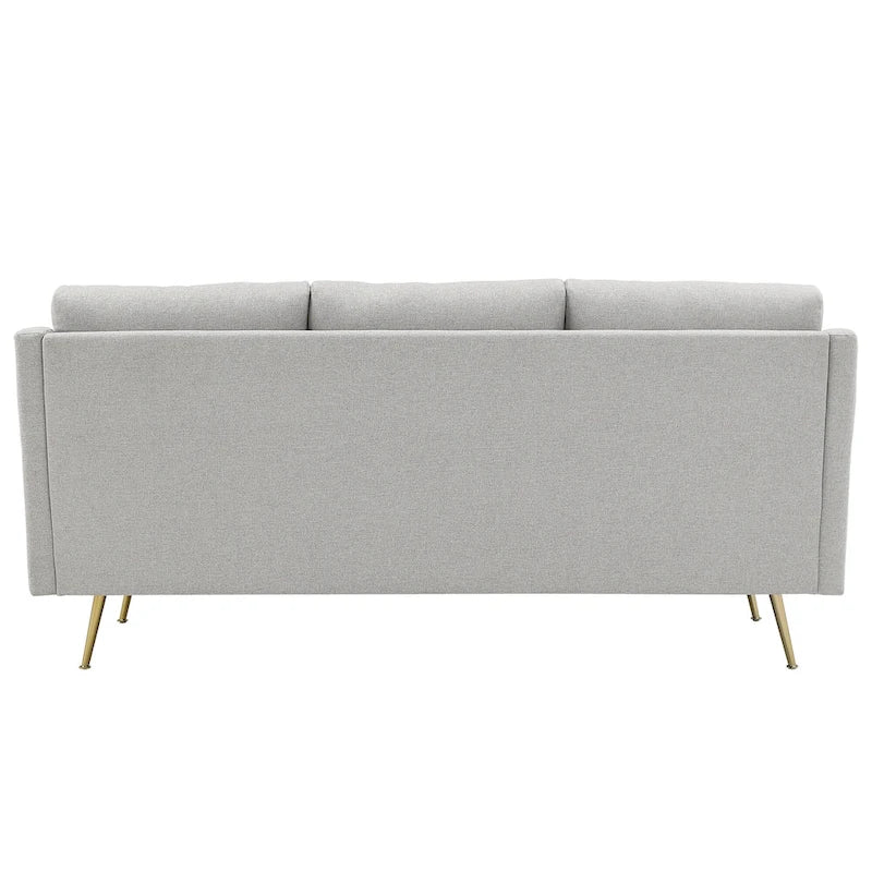 Canapé Cade en tissu gris avec pieds en métal doré par iNSPIRE Q Modern