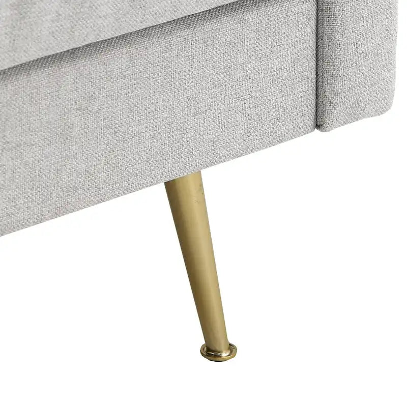 Canapé Cade en tissu gris avec pieds en métal doré par iNSPIRE Q Modern