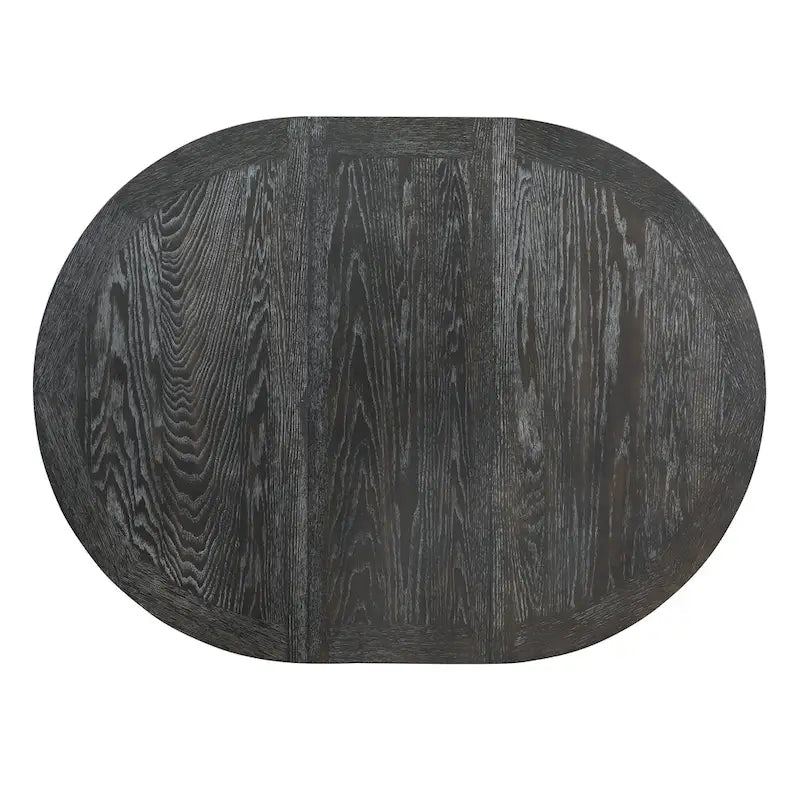 TREXM Table à manger de style rustique, table ronde extensible pour cuisine et salle à manger