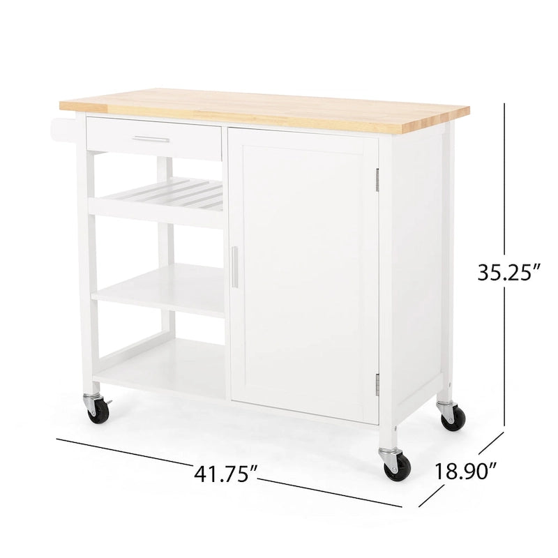 Desserte de cuisine contemporaine Westcliffe à roulettes par Christopher Knight Home - 41,75 l x 18,90 P x 35,25 H
