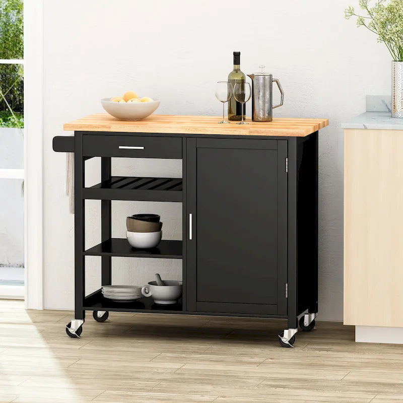 Desserte de cuisine contemporaine Westcliffe à roulettes par Christopher Knight Home - 41,75 l x 18,90 P x 35,25 H