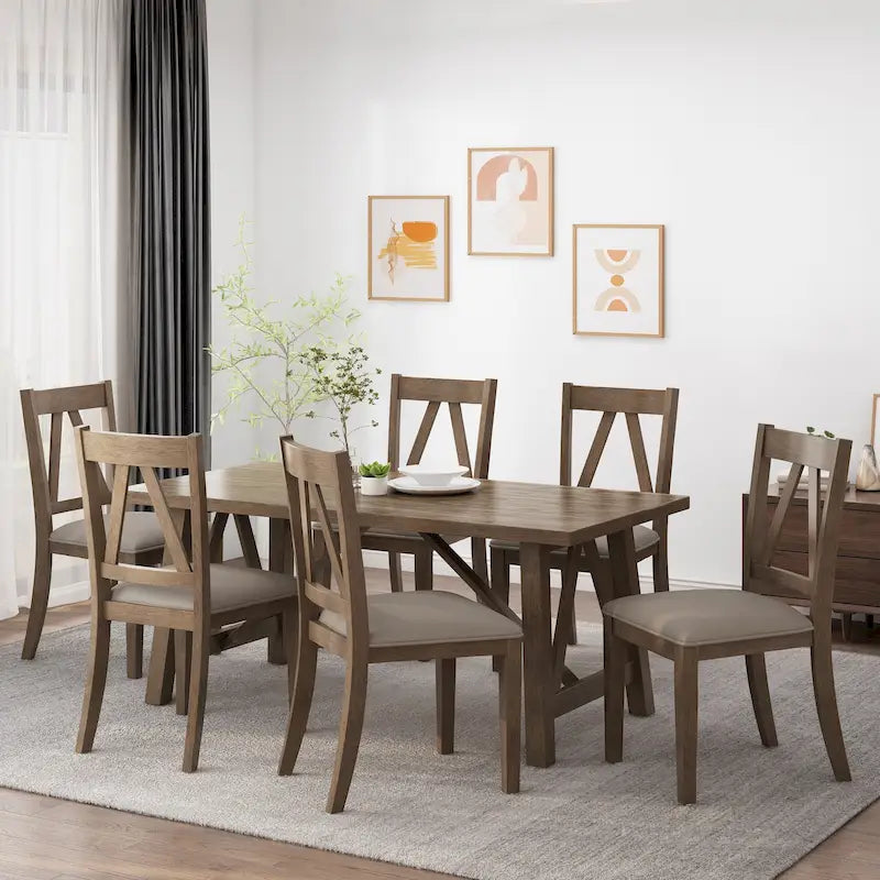 Ensemble de salle à manger 7 pièces en bois Fairgreens Farmhouse de Christopher Knight Home