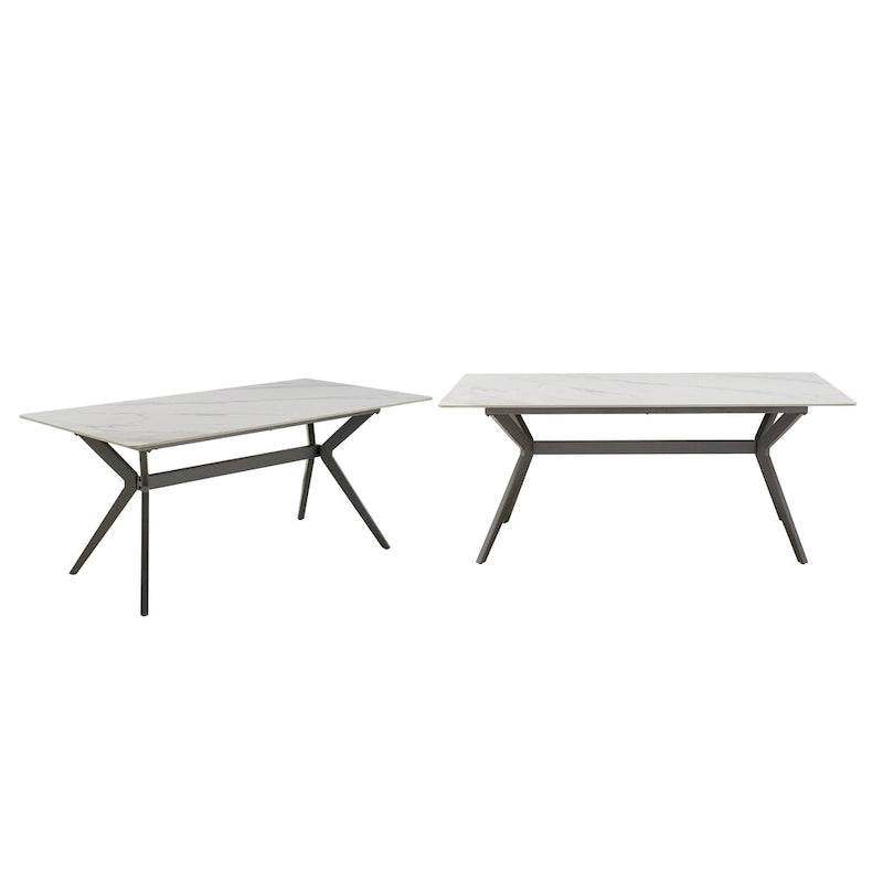 Table à manger Vaduz 70, base en métal gris fer, pour 4-6 personnes