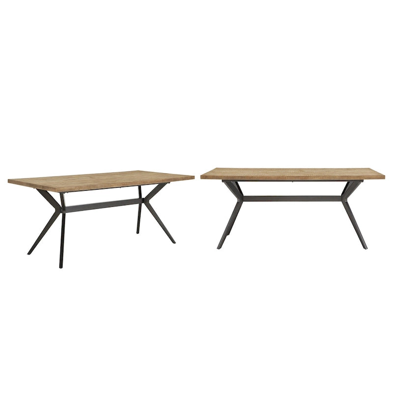 Table à manger Vaduz 70, base en métal gris fer, pour 4-6 personnes