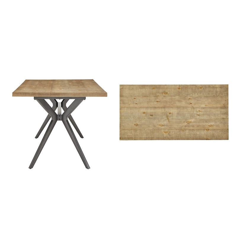 Table à manger Vaduz 70, base en métal gris fer, pour 4-6 personnes