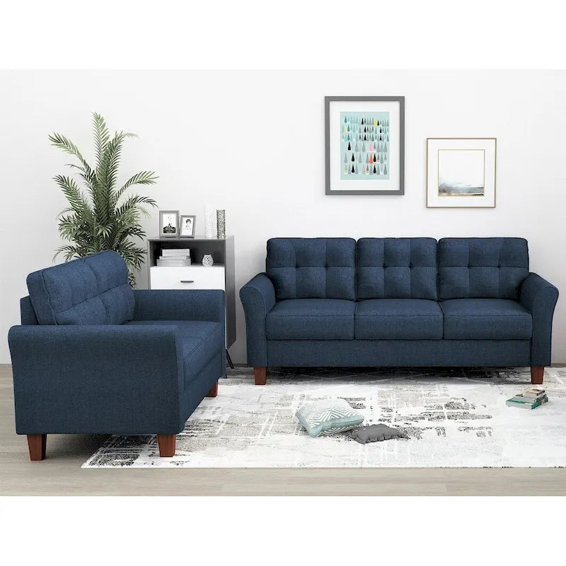 Ensemble de salon Kouchouk Tufted Mid-Century 2 pièces - Causeuse et canapé