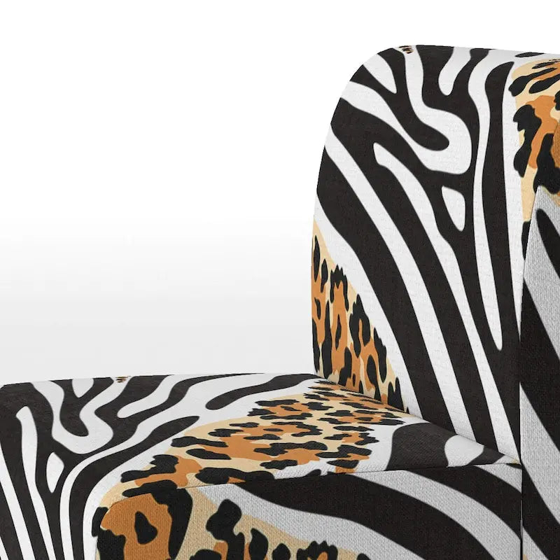 Chaise d'appoint et fauteuil Designart « Zebra and Leopard Mix Pattern III » rembourrés pour cabine et chalet