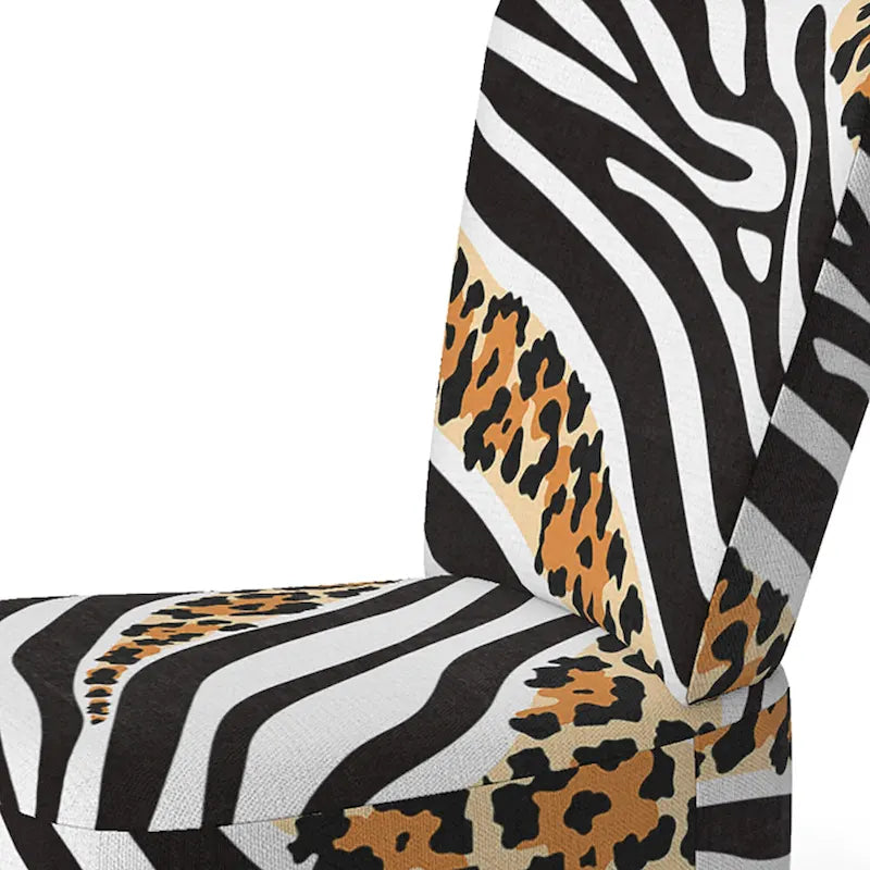 Chaise d'appoint et fauteuil Designart « Zebra and Leopard Mix Pattern III » rembourrés pour cabine et chalet