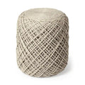 Pouf rond Mercana Allium en laine tissée marron