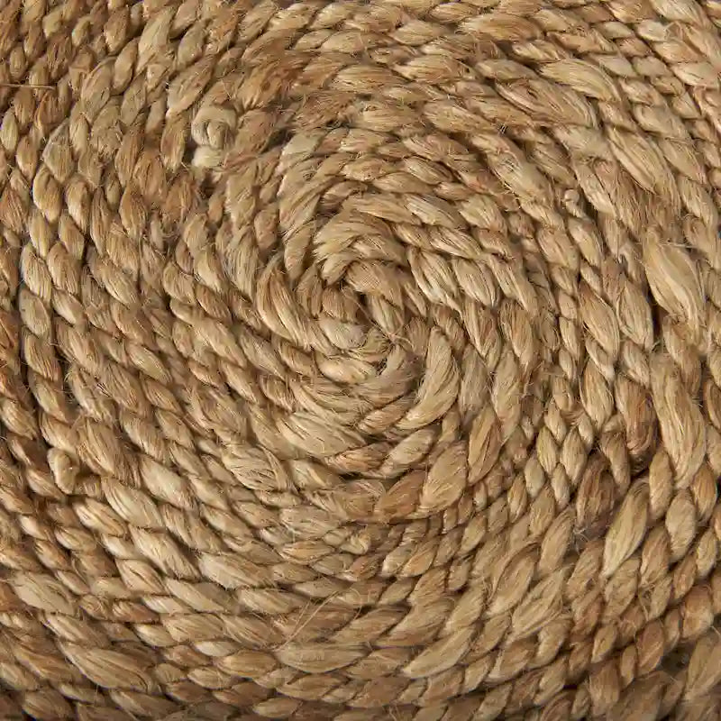 Pouf rond Mercana Allium en laine tissée marron