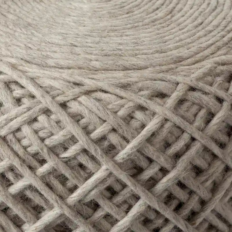 Pouf rond Mercana Allium en laine tissée marron