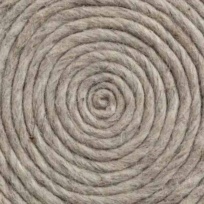 Pouf rond Mercana Allium en laine tissée marron