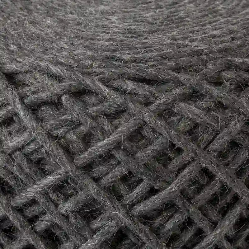 Pouf rond Mercana Allium en laine tissée marron