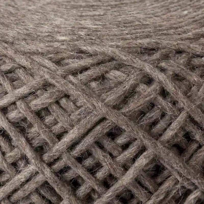 Pouf rond Mercana Allium en laine tissée marron
