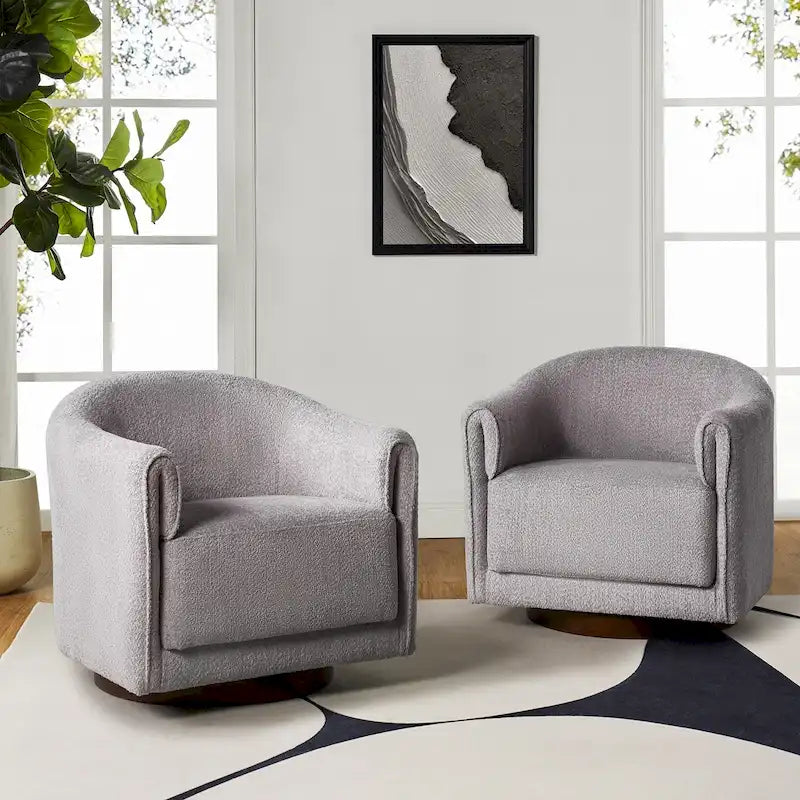 Lot de 2 chaises pivotantes rembourrées Jeffrey de HULALA HOME