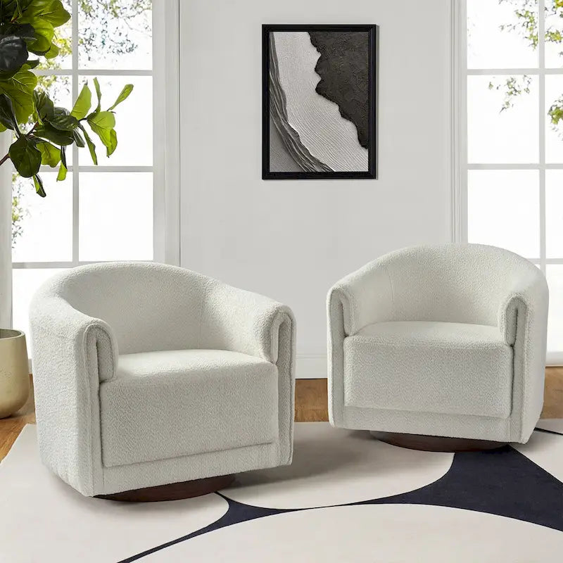 Lot de 2 chaises pivotantes rembourrées Jeffrey de HULALA HOME