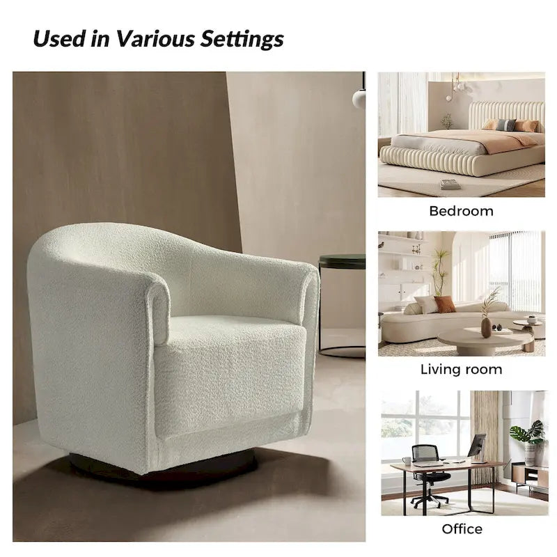 Lot de 2 chaises pivotantes rembourrées Jeffrey de HULALA HOME
