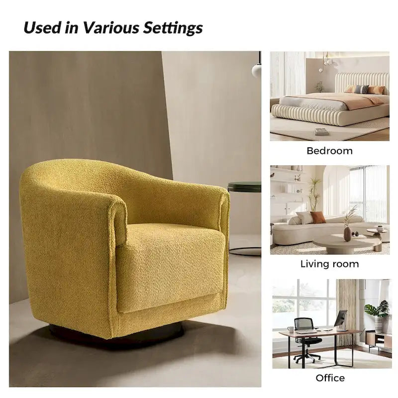 Lot de 2 chaises pivotantes rembourrées Jeffrey de HULALA HOME