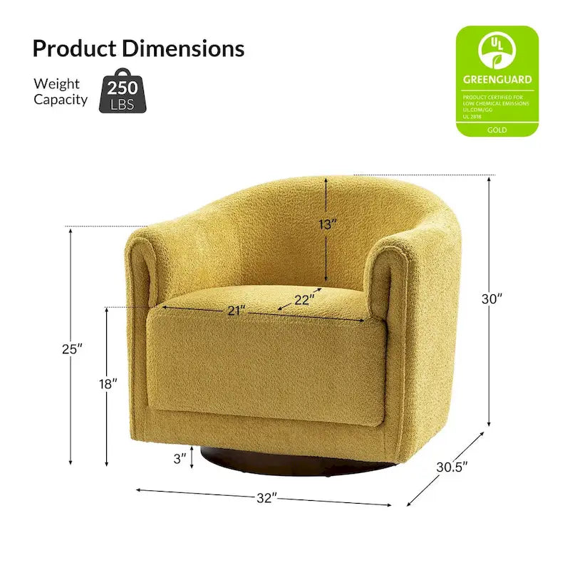 Lot de 2 chaises pivotantes rembourrées Jeffrey de HULALA HOME