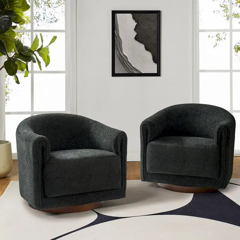 Lot de 2 chaises pivotantes rembourrées Jeffrey de HULALA HOME