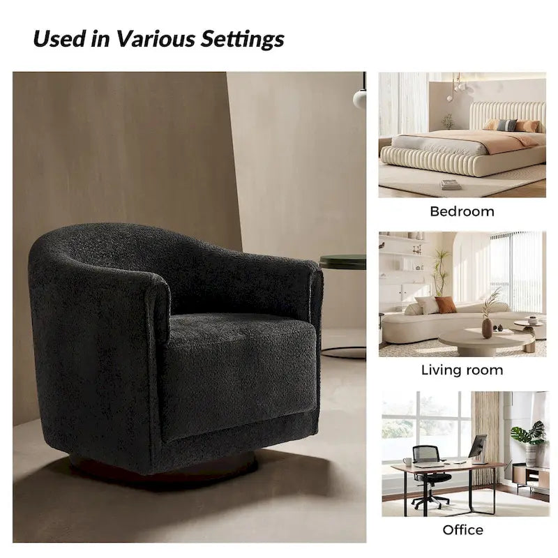 Lot de 2 chaises pivotantes rembourrées Jeffrey de HULALA HOME