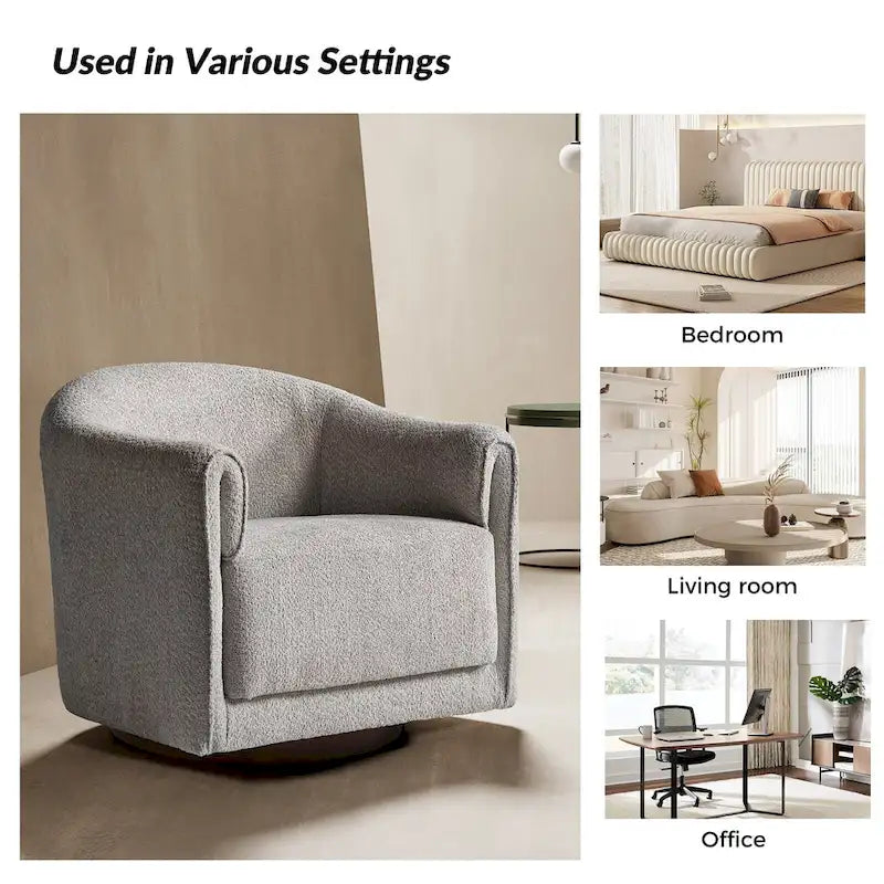 Lot de 2 chaises pivotantes rembourrées Jeffrey de HULALA HOME