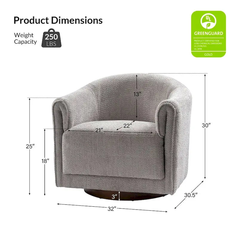 Lot de 2 chaises pivotantes rembourrées Jeffrey de HULALA HOME