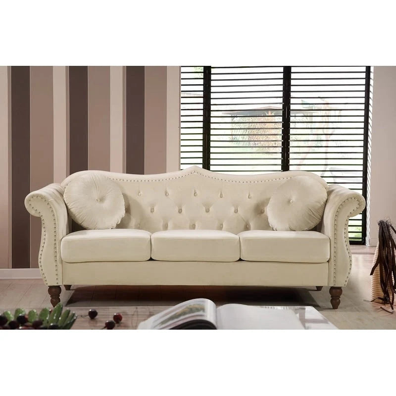 Ensemble de salon 2 pièces Chesterfield clouté Carbon Classic