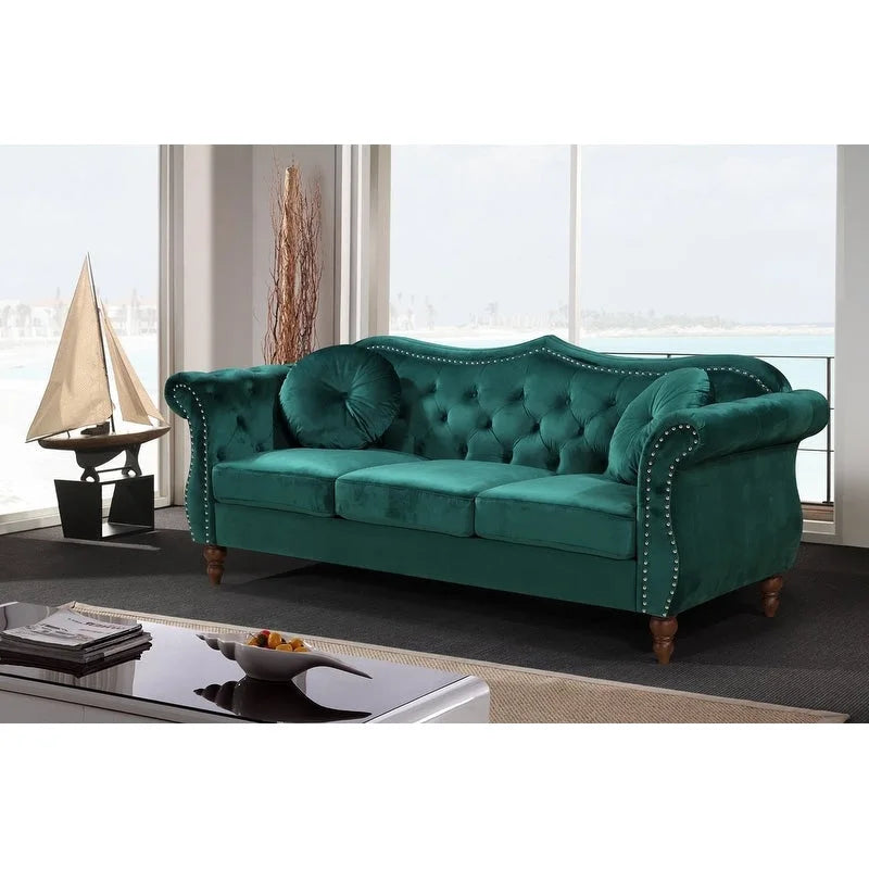 Ensemble de salon 2 pièces Chesterfield clouté Carbon Classic